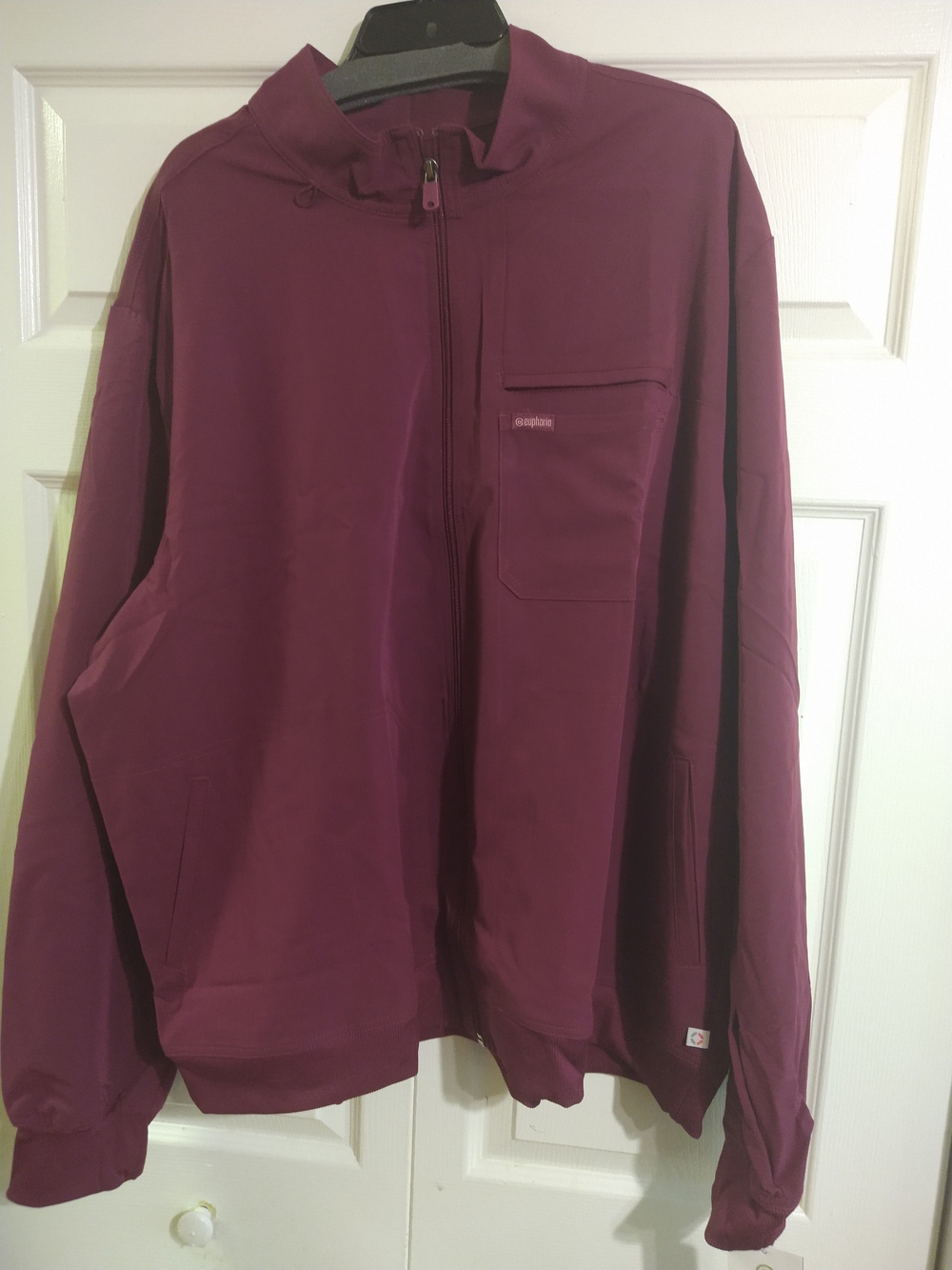Cherokee Men's Plum Full-Zip Sweater Jacket Burgundy